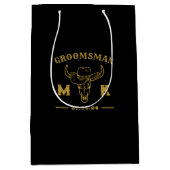 Wild West Cowboy Specialized Groomsmen Monogram Medium Cadeauzakje (Voorkant)