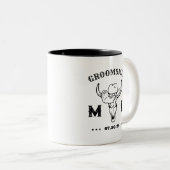 Wild West Cowboy Specialized Groomsmen Monogram Tweekleurige Koffiemok (Voorkant rechts)