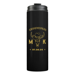 Wild West Cowboy Specialized Monogram Groomsmen Thermosbeker