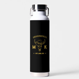 Wild West Cowboy Specialized Monogram Groomsmen Waterfles