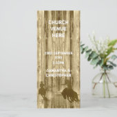 Wild west cowboy thema kerk bruiloft programma programmakaart (Staand voorkant)