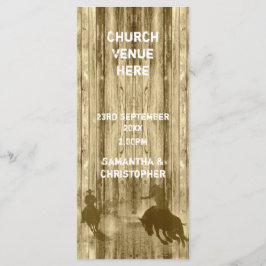 Wild west cowboy thema kerk bruiloft programma programmakaart