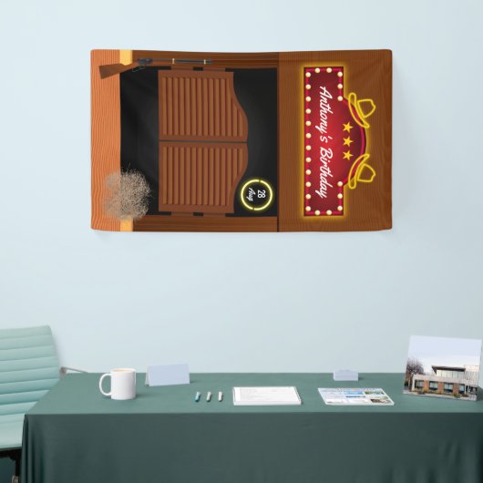 Wild West Cowboy Thmed Birthday Spandoek (Beurs)