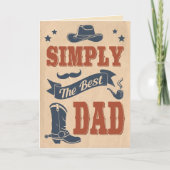  Wild West Cowboy Typografie Vaderdag Kaart (Voorkant)