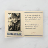  Wild West Cowboy Typografie Vaderdag Kaart (Binnen)