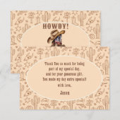 Wild west cowboy verjaardag kinder bedankkaart (Voorkant / Achterkant)