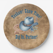 Wild West Cowboy Verjaardag Papieren Bordje (Voorkant)