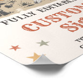 Wild West Cowboy Verjaardagsfeest Tafelteken Poster (Hoek)