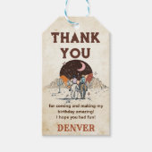 Wild West Cowboy Verjaardagsfeestje Bedankt Favor  Cadeaulabel (Voorkant)