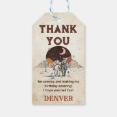 Wild West Cowboy Verjaardagsfeestje Bedankt Favor  Cadeaulabel (Achterkant)