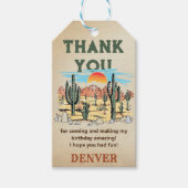 Wild West Cowboy Verjaardagsfeestje Bedankt Favor  Cadeaulabel (Voorkant)