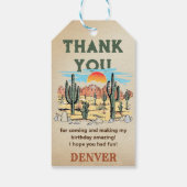 Wild West Cowboy Verjaardagsfeestje Bedankt Favor  Cadeaulabel (Achterkant)