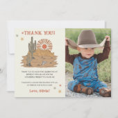 Wild West Cowboy Verjaardagsfeestje Dank je kaart (Voorkant)