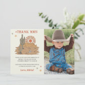 Wild West Cowboy Verjaardagsfeestje Dank je kaart (Staand voorkant)
