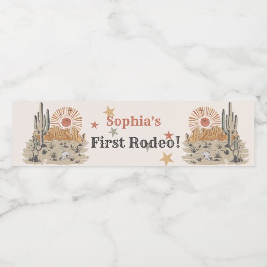 Wild West Cowboy Verjaardagsfeestje Waterfles Labe Waterfles Etiket (Enkel label)