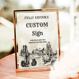  Wild West Cowboy Verjaardagsfeesttafelteken Poster