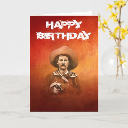  Wild West Cowboy Verjaardagskaart Kaart (Gele Bloem)