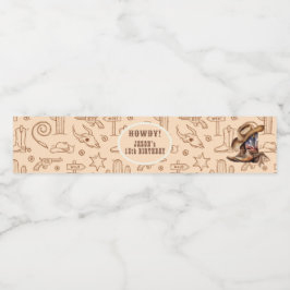 Wild West Cowboy Waterfles Etiket