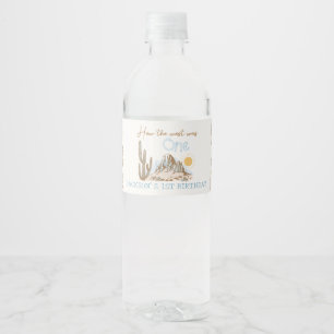 Wild West Cowboy Western 1e Verjaardag Waterfles Etiket