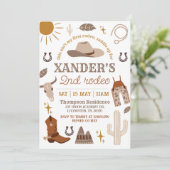 Wild West Cowboy Westerne 2e verjaardag Kaart (Staand voorkant)