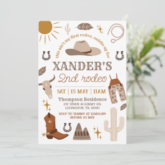 Wild West Cowboy Westerne 2e verjaardag Kaart (Staand voorkant)