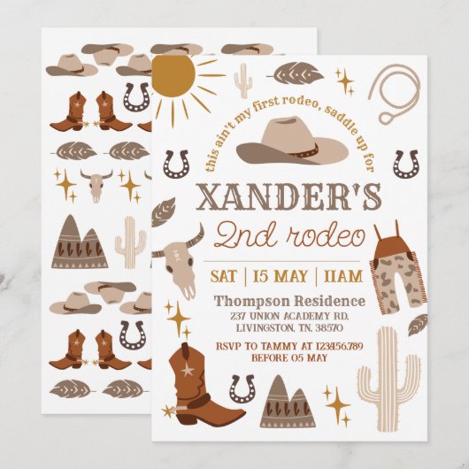 Wild West Cowboy Westerne 2e verjaardag Kaart (Voorkant / Achterkant)