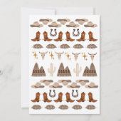 Wild West Cowboy Westerne party Birthday Kaart (Achterkant)