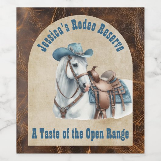 Wild West Cowboy Wijn Etiket (Enkel label)