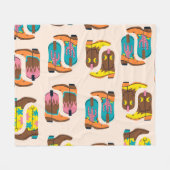 Wild West Cowboylaarzen: Mode conceptpatroon Fleece Deken (Voorkant (Horizontaal))