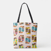 Wild West Cowboylaarzen: Mode conceptpatroon Tote Bag (Achterkant)