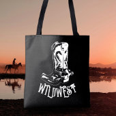 Wild west cowboylaarzen tote bag