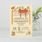 Wild West Cowboy's Birthday Uitnodiging (Staand voorkant)