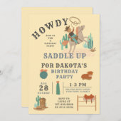 Wild West Cowboy's Birthday Uitnodiging (Voorkant / Achterkant)