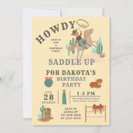 Wild West Cowboy's Birthday Uitnodiging