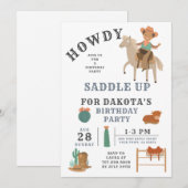 Wild West Cowboy's Birthday Uitnodiging (Voorkant / Achterkant)