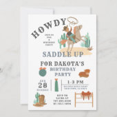 Wild West Cowboy's Birthday Uitnodiging (Voorkant)