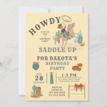 Wild West Cowboy's Birthday Uitnodiging
