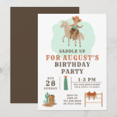Wild West Cowboy's Birthday Uitnodiging (Voorkant / Achterkant)