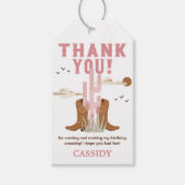 Wild West Cowgirl Birthday Party Dank je wel Cadeaulabel (Voorkant)