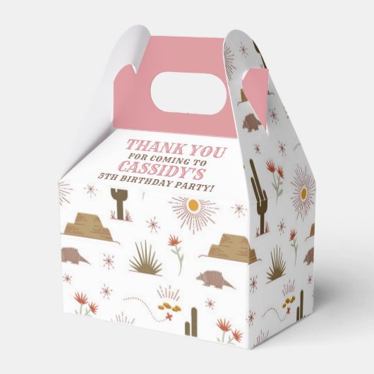 Wild West Cowgirl Birthday Party Favor Box Bedankdoosjes (Achterkant)