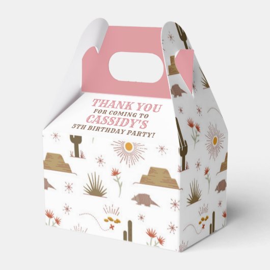 Wild West Cowgirl Birthday Party Favor Box Bedankdoosjes (Voorkant Zijde)