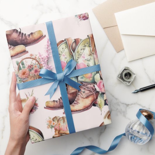 Wild West Cowgirl Land Western Birthday Party Cadeaupapier (Geschenken)