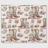 Wild West Cowgirl Land Western Birthday Party Cadeaupapier (Vlak)