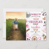 Wild West Cowgirl Land Western Birthday Party Kaart (Voorkant)
