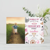 Wild West Cowgirl Land Western Birthday Party Kaart (Staand voorkant)