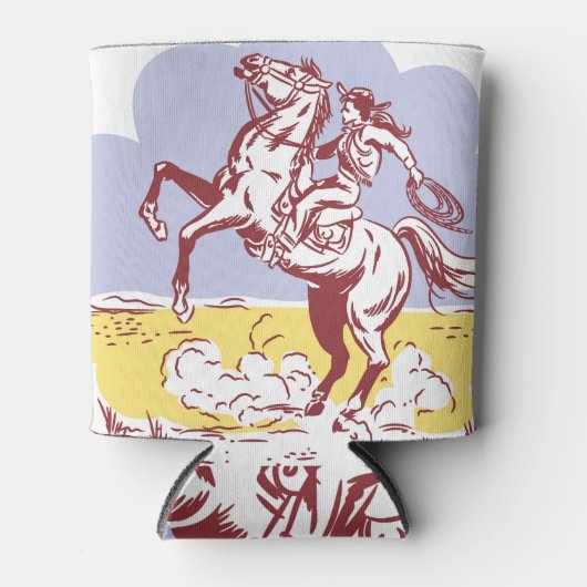 Wild West Cowgirl: lijntekening. Blikjeskoeler (Voorkant)
