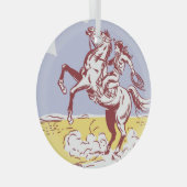 Wild West Cowgirl:  lijntekening. Glas Ornament (Voorkant Rechts)