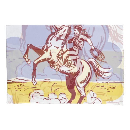 Wild West Cowgirl:  lijntekening. Kussensloop (Voorkant)