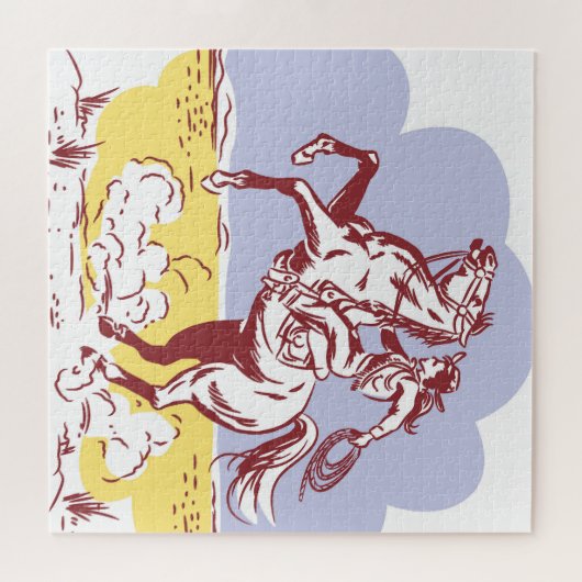 Wild West Cowgirl:  lijntekening. Legpuzzel (Horizontaal)