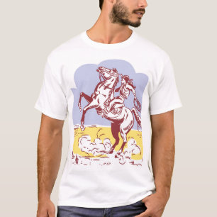Wild West Cowgirl:  lijntekening. T-shirt